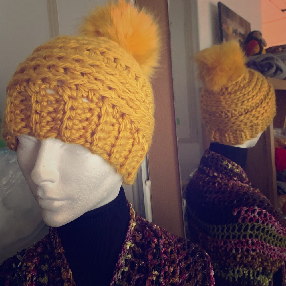 Hand made winter crochet hat
